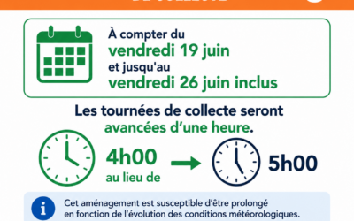 [INFO Tri Or] – Aménagement temporaire des horaires de ramassage des déchets