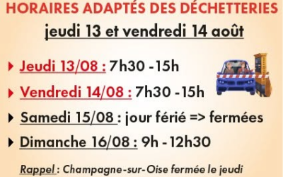 Fortes chaleurs – infos déchetteries