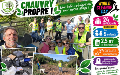 🌿 Chauvry propre : un record de participation pour le World Cleanup Day !